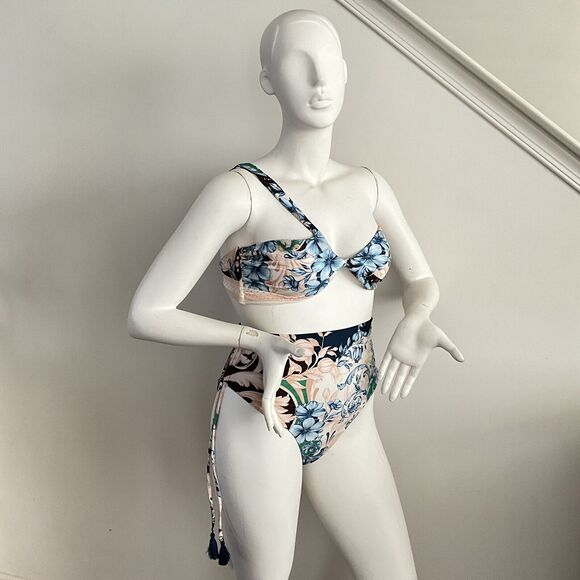 Aqua Bendita Swimsuit Size XL Blue Multicolor 2 Piece Mariette-Etta - Picture 12 of 12